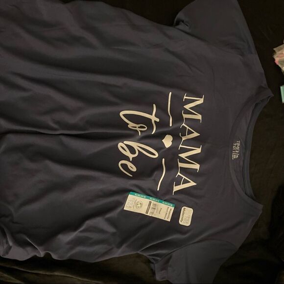 Xl maturity top “ mama to be “ NWT blue t-shirt - Picture 1 of 3